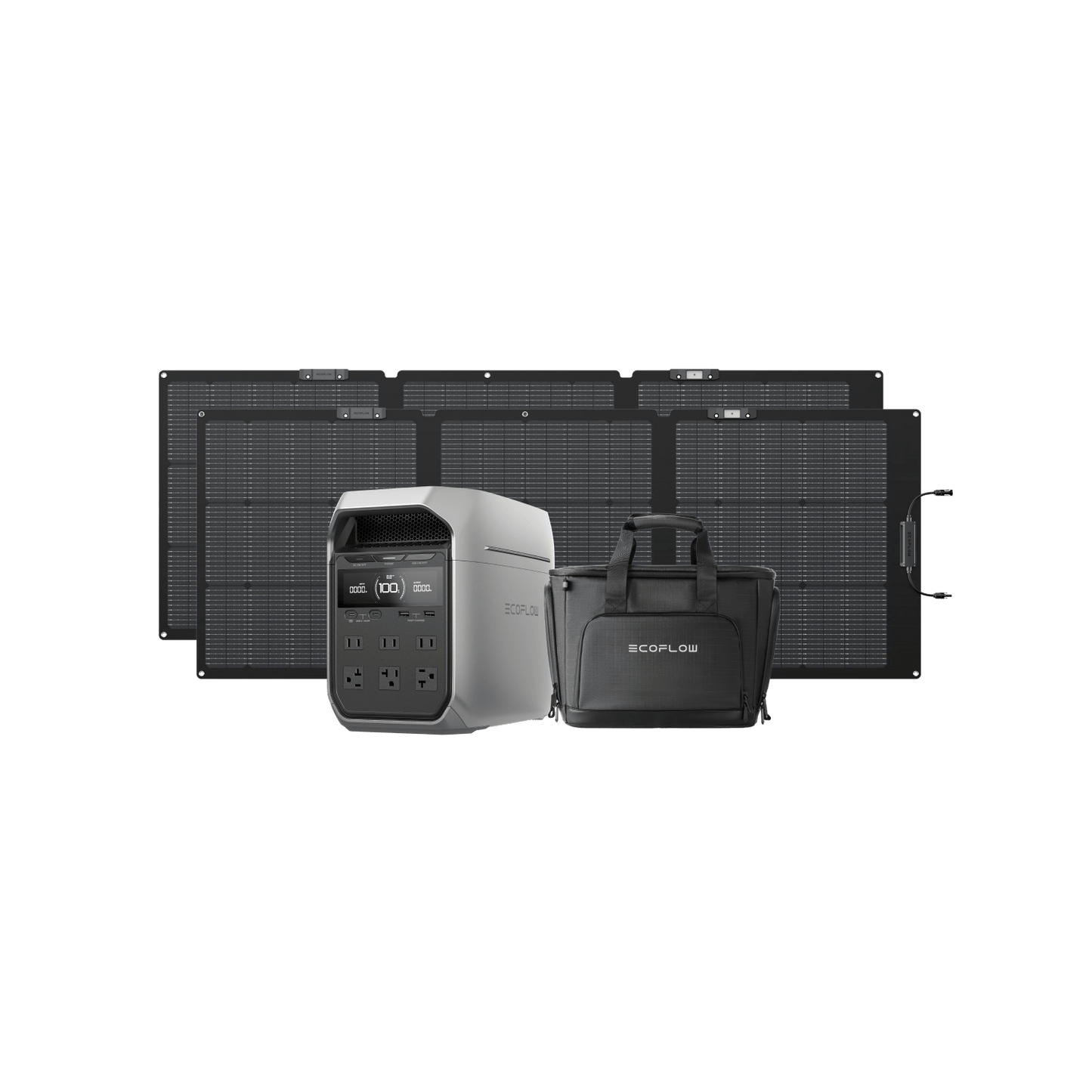 Alaiify DELTA 3 Plus Portable Power Station + 2 x 220W Solar Panel + DELTA 3 Series Bag