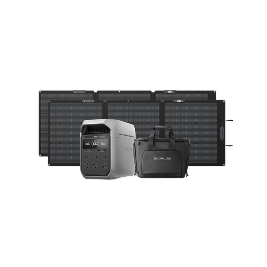 Alaiify DELTA 3 Plus Portable Power Station + 2 x 220W Solar Panel + DELTA 3 Series Bag